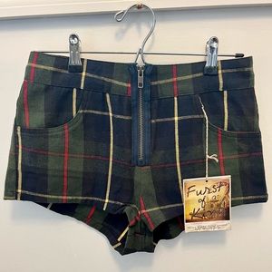 Furst of a Kind Recycled Vintage Plaid Hot Short